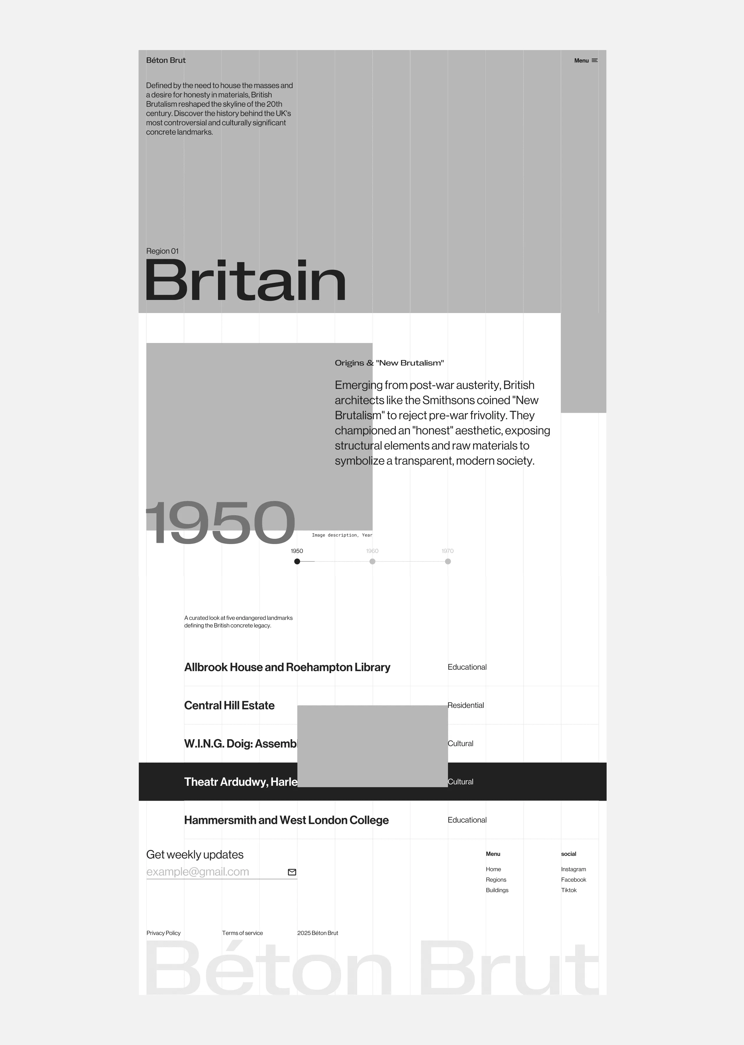Region page wireframe